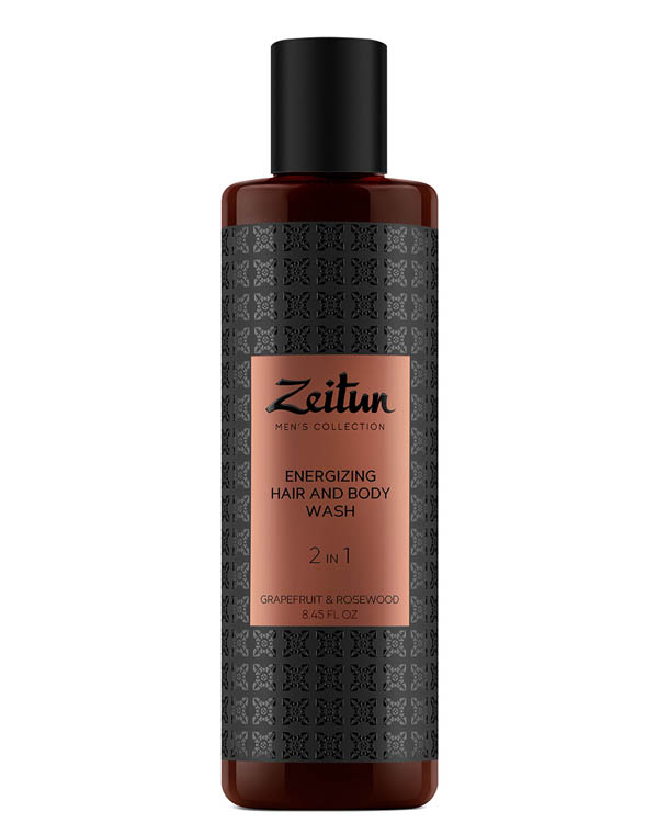 Гель очищающий для волос и тела 2 в 1 для мужчин с грейпфрутом и розовым деревом Zeitun 9941197 - фото 1