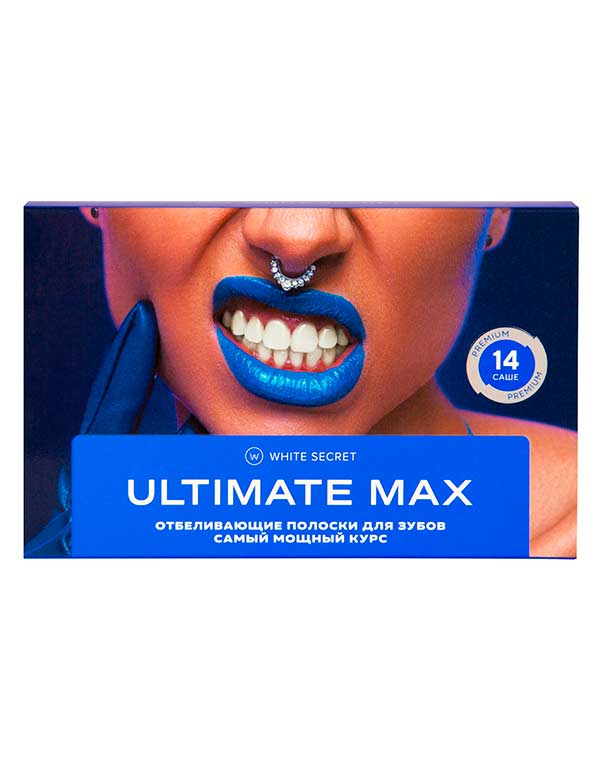 Отбеливающие полоски для зубов Ultimate MAX (14 саше), White Secret global white полоски для отбеливания зубов активный кислород 2 саше