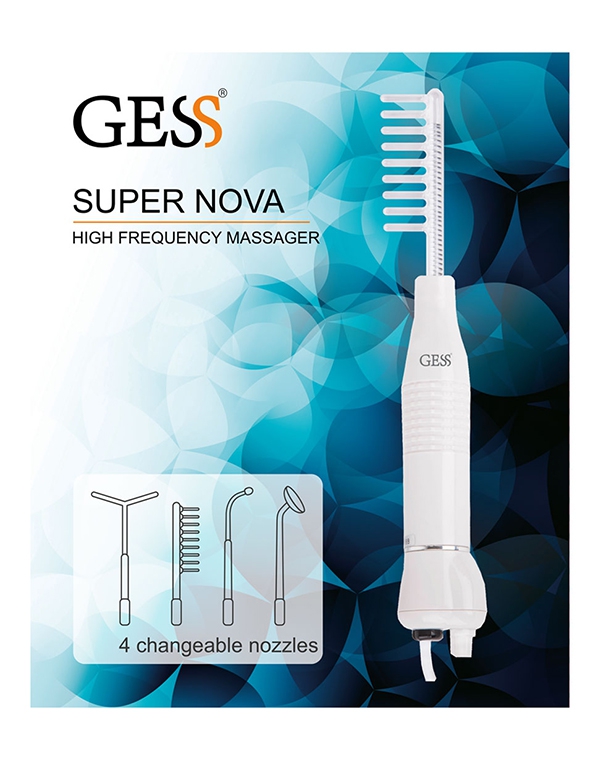 Дарсонваль для лица, тела и волос с 4 насадками Super Nova, Gess-623 1900452 - фото 4