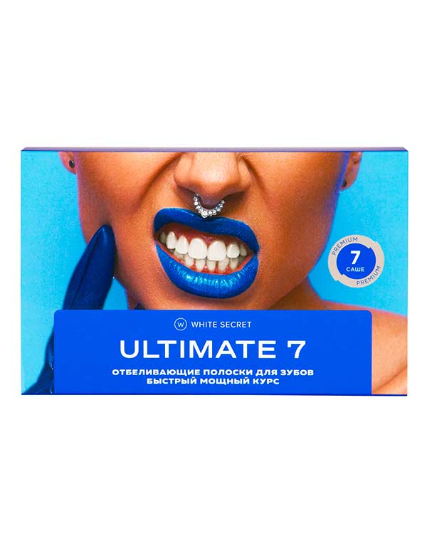 Отбеливающие полоски для зубов Ultimate (7 саше), White Secret global white полоски для отбеливания зубов активный кислород 2 саше