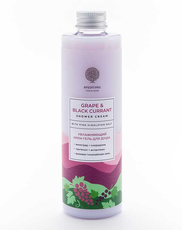 Увлажняющий крем-гель для душа Grape and black currant shower cream 250мл Epsom.pro 1171063 - фото 1