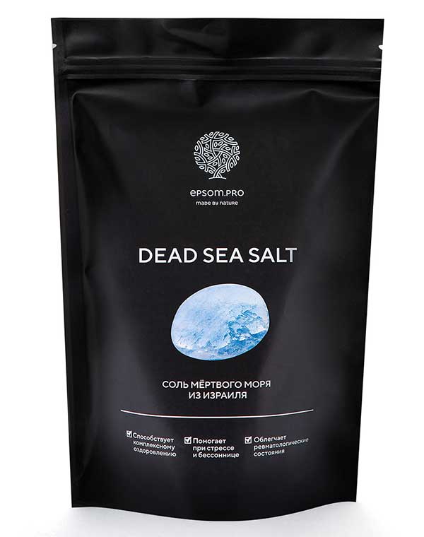 Соль Мёртвого моря 0,5 кг Epsom.pro соль для ванны epsom pro аромасмесь антицеллюлитная с маслами ламинарией и кофеином