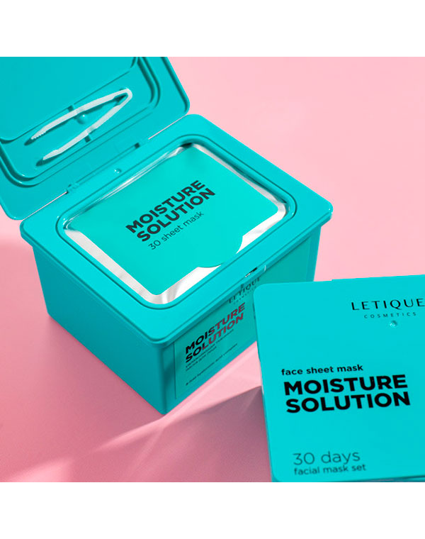 Увлажняющая тканевая маска для лица MOISTURE SOLUTION, 30 шт, LETIQUE COSMETICS 6690891 - фото 2