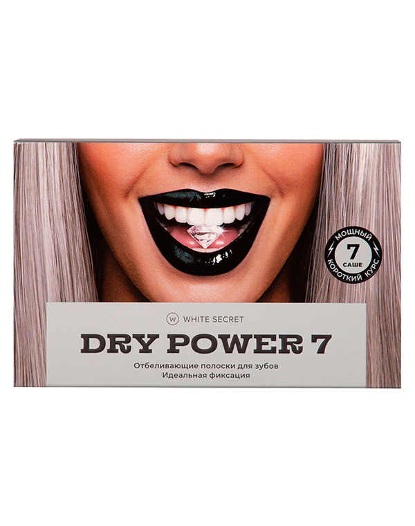 Отбеливающие полоски Dry Power Week 7 саше White Secret global white система для отбеливания зубов 15 мл