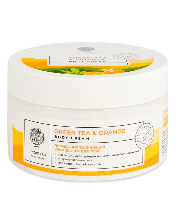 Восстанавливающий крем-баттер для тела Green tea & Orange Body Cream-Butter 250мл Epsom.pro 1171100 - фото 1