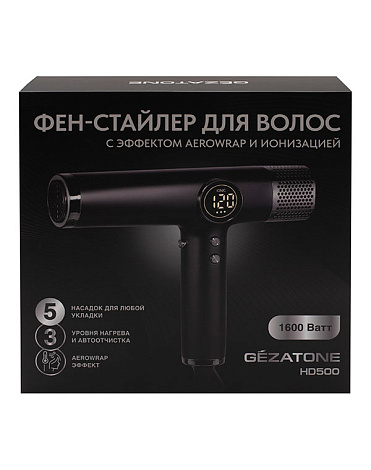 Фен-стайлер для волос с эффектом Airwrap и ионизацией HD500, Gezatone 14